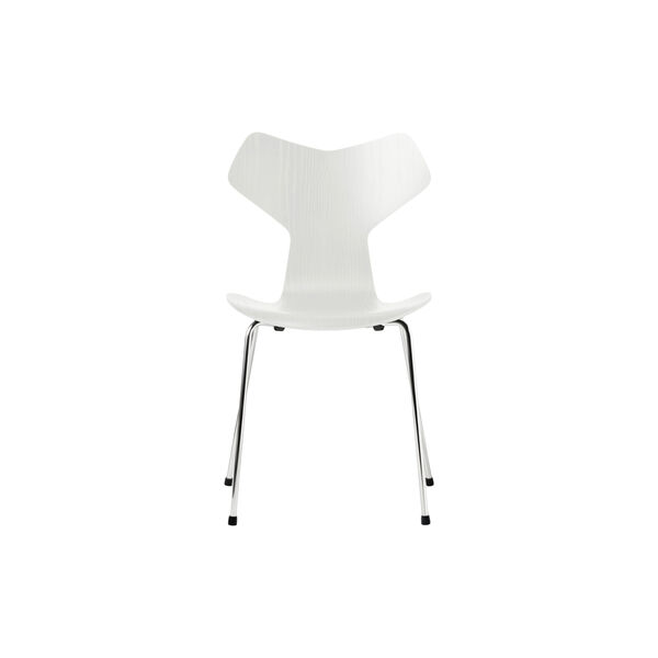 Grand Prix&trade; 3130 farget stol, white/chrome, Fritz Hansen