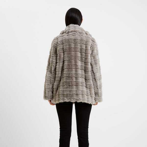 70VAR-DARYN FAUX FUR COAT, grey, French Connection