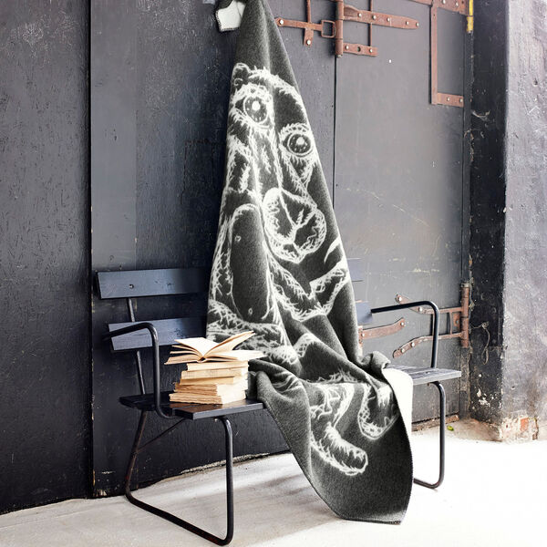 MELGAARD Pledd, grey/natural, R&oslash;ros Tweed