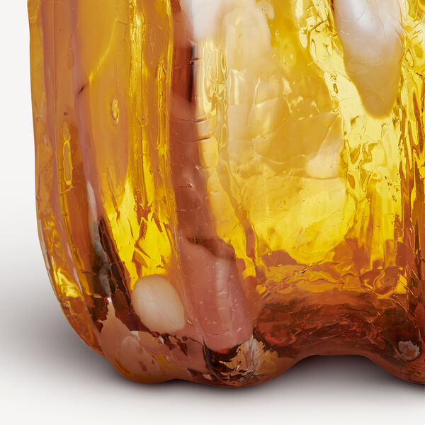 Crackle vase, amber/flaminco, Kosta Boda