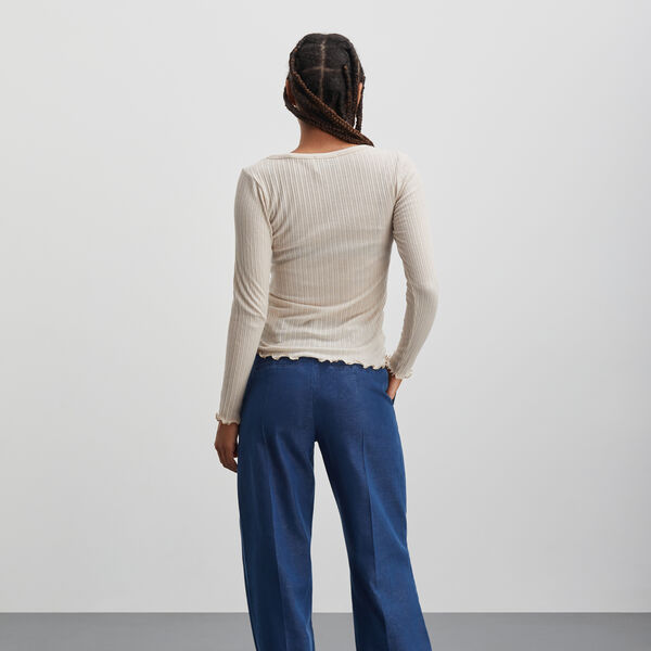 Pointella Troja Tee LS, oatmeal melange, Mads Nørgaard