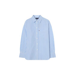 Organic Cotton Poplin pyjamasett, blue/white stripe, Lexington