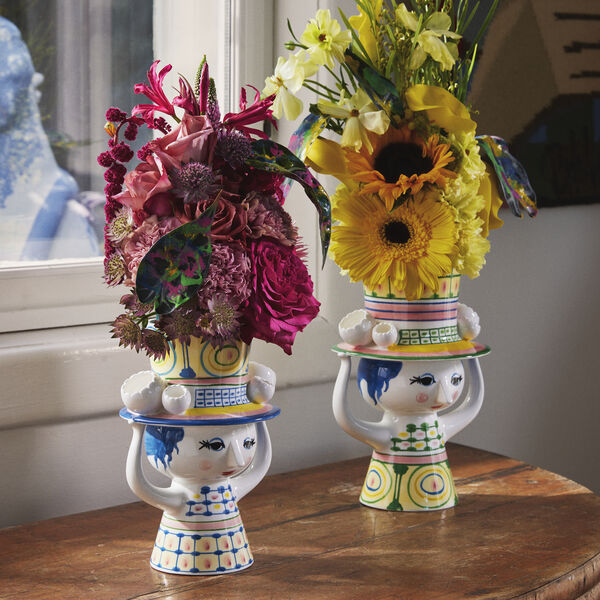 Lady with Hat vase, grønn, Bjørn Wiinblad