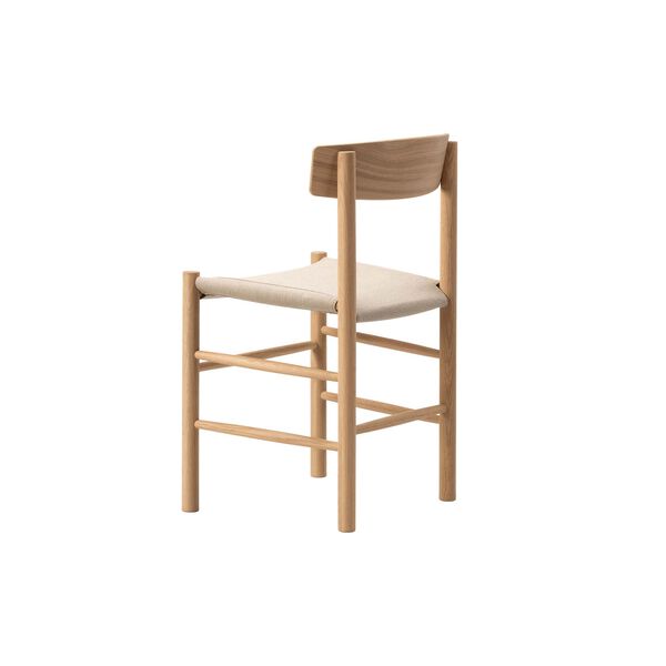 J39 Mogensen stol med polstret sete, lys oljet eik/natural canvas, Fredericia Furniture