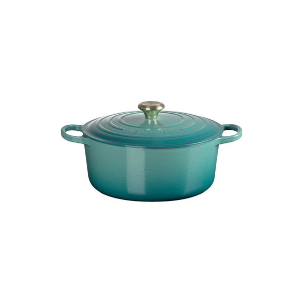 Signature st&oslash;pejern rund gryte &Oslash; 28 cm, bleu riviera, Le Creuset