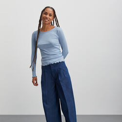 Pointella Troja Tee LS, powder blue melange, Mads Nørgaard