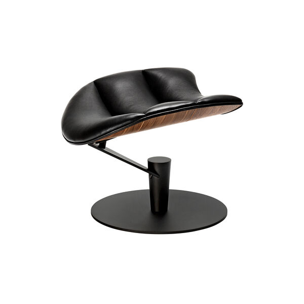 The Lobster Footstool, walnut/black, Bruunmunch Furniture