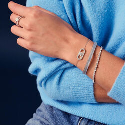 Ellera Grande Armb&aring;nd | &Oslash; 19 | Sterling s&oslash;lv/hvit, Sif Jakobs Jewellery
