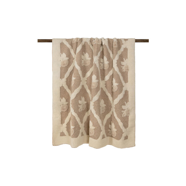 Antique Boiled Wool pledd, beige, Frati Home