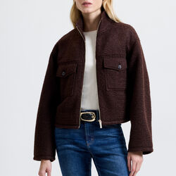 DOVER BOUCLE JACKET, indigo, French Connection