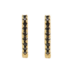 Emilia small hoops, black, Emilia by Bon Dep