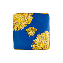 Bowl 12 cm square flat, medusa rhapsody blue, Rosenthal x Versace