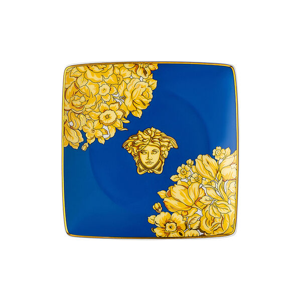 Bowl 12 cm square flat, medusa rhapsody blue, Rosenthal x Versace
