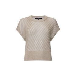 JADA METALLIC KNIT TOP, soft gold, French Connection