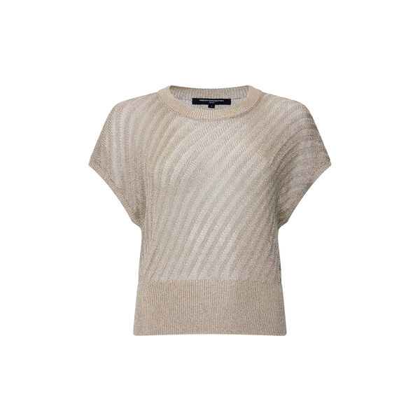 JADA METALLIC KNIT TOP, soft gold, French Connection