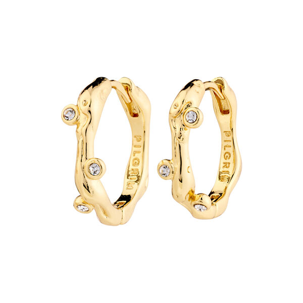 HERMIONE Crystal hoops, gullbelagt, Pilgrim