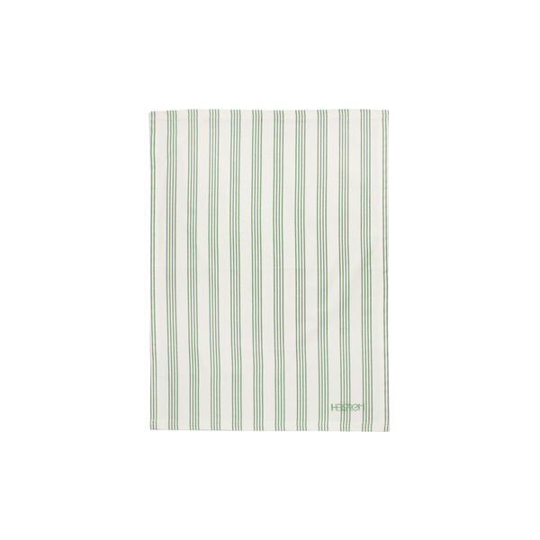 Kjøkkenhåndduk 2-pk, kremhvit med grønt mønster, Hellstrøm Items