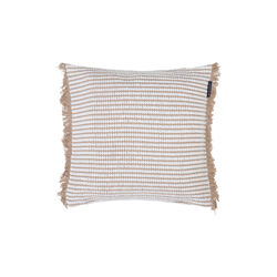 Heavy Striped Organic Cotton putetrekk, beige/white, Lexington