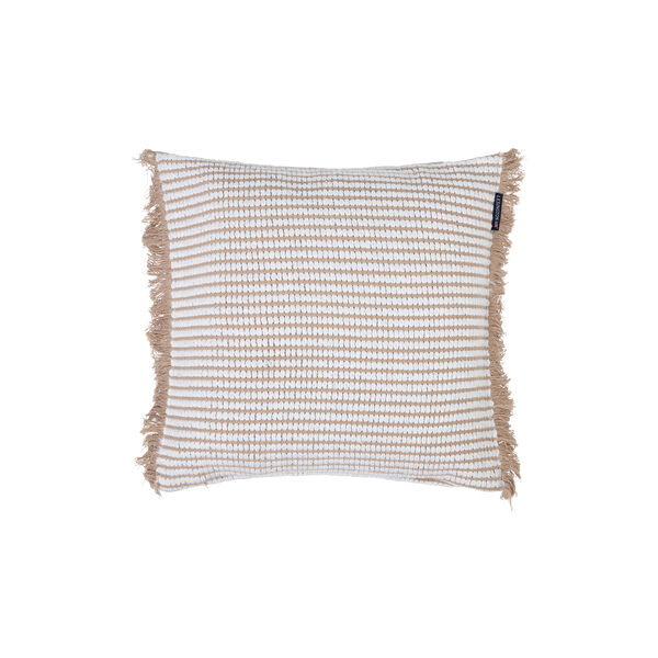Heavy Striped Organic Cotton putetrekk, beige/white, Lexington