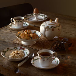 Stjerne Riflet Jul dyp tallerken, 17 cm, Royal Copenhagen