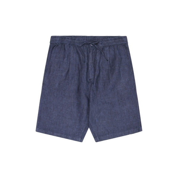 FIG loose Linen shorts - GOTS/Vegan, yarndyed - total eclipse, KnowledgeCotton Apparel 