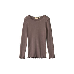 Rib T-Shirt L/S Reese, 9623 plum truffle, Wheat