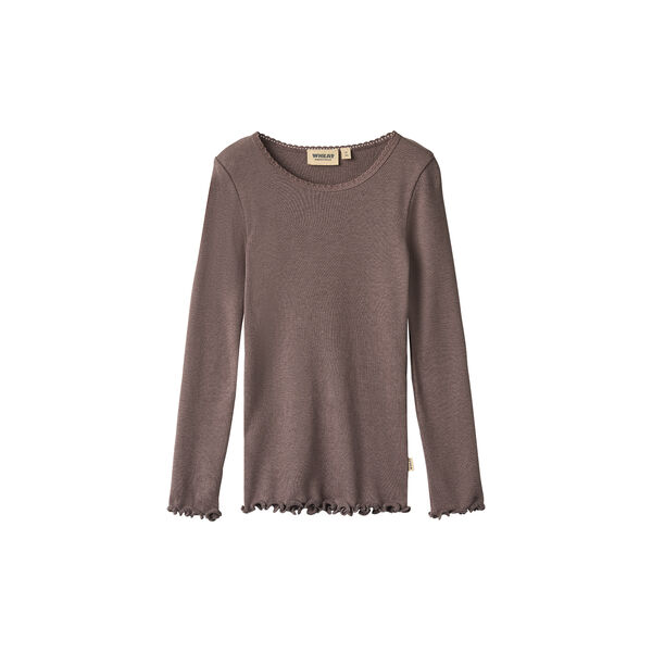 Rib T-Shirt L/S Reese, 9623 plum truffle, Wheat