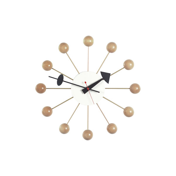 Ball Clock, natural beech, Vitra 