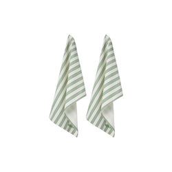 Kjøkkenhåndduk 2-pk, kremhvit med grønt mønster, Hellstrøm Items