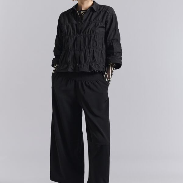 Fukkura poplin jacket with elastic, black, BITTE KAI RAND