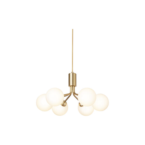 Apiales 6 Pendant, brushed brass/opal, Nuura