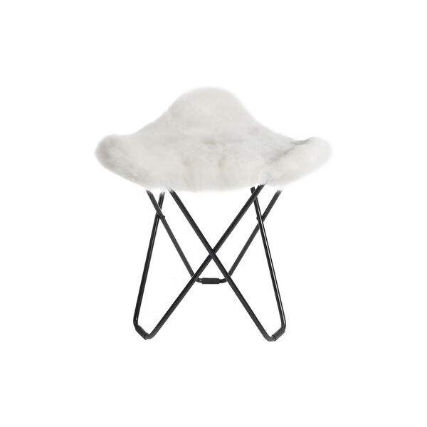 MARIPOSA Butterfly Ottoman, pearl white MARIPOSA Butterfly Ottoman, pearl white, WEICH Couture Alpaca