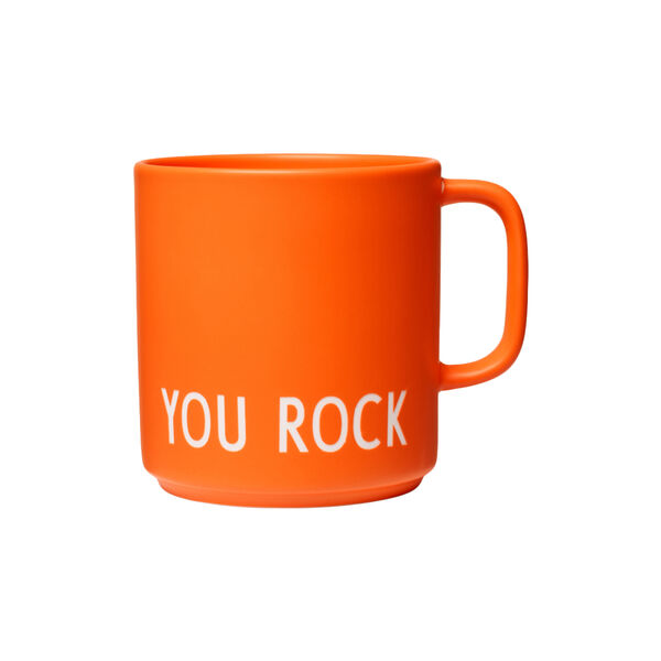 YOU ROCK favorittkopp med hank, orange, Design Letters