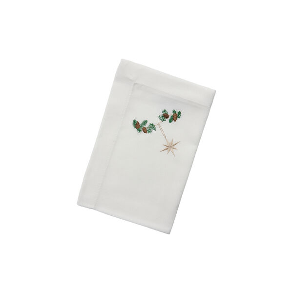 Juleserviett med julehjerte, hvit, Langkilde & Søn