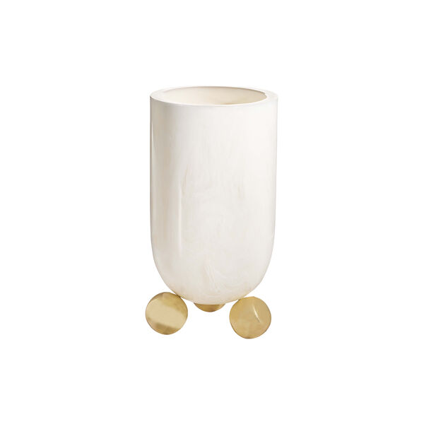 Fontana Vase, hvit/messing, Jonathan Adler