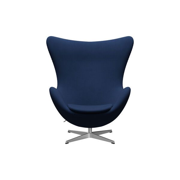 Egg&trade; 3316 loungestol, Christianshavn 1153 blue uni/satin brushed aluminium, Fritz Hansen