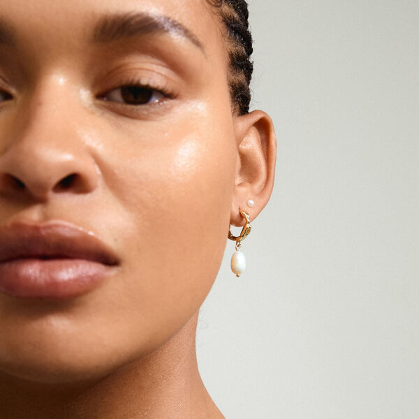 JONNE Pearl øreringer 2 set, gullbelagt, Pilgrim