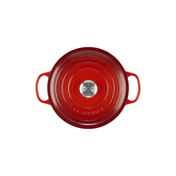 Signature st&oslash;pejern rund gryte &Oslash; 26 cm, cerise, Le Creuset