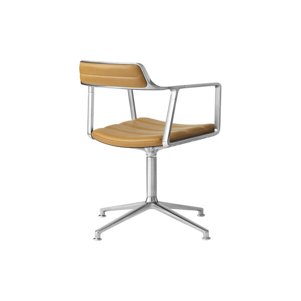 VIPP452 Swivel Chair with Gliders, sand/polished aluminium, Vipp