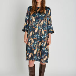 Cameron dress, blue print, PBO