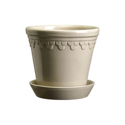 Københavner GLAZED krukke med underfat, sand stone, Bergs Potter