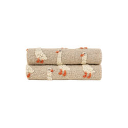 PAPERELLA BEIGE Boiled wool pledd 75x100cm, Frati Home