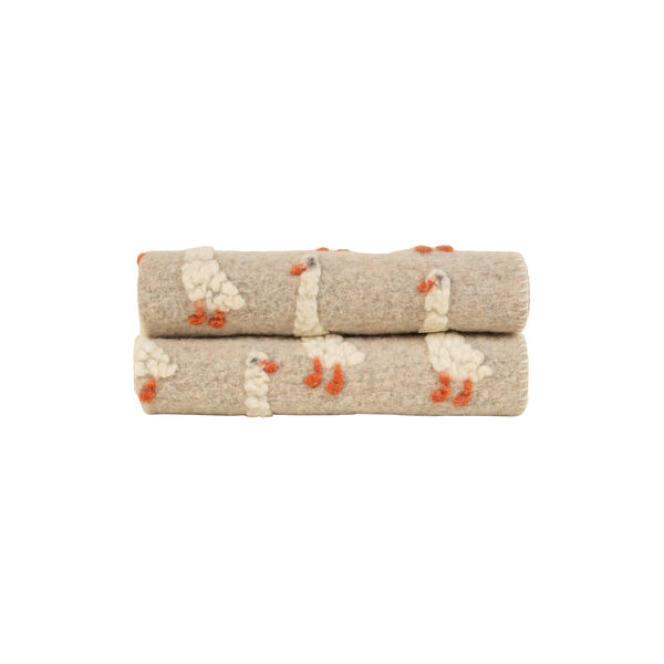 PAPERELLA BEIGE Boiled wool pledd 75x100cm, Frati Home