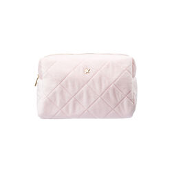 Velvet Square Quilted Make-Up Pouch Large, cotton candy, DARK department