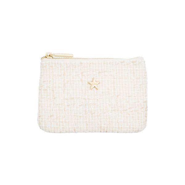 Tweed Mini Pouch, off white w/sand, DARK department