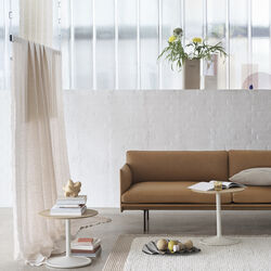 Outline Sofa 2-seter, refine skinn cognac/svart, Muuto