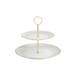 Gio Gold kakestativ to etasjer, gull/hvit, Wedgwood