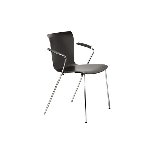 Vico Duo&trade; VM111 spisebordsstol, svartmalet ask/krom, Fritz Hansen