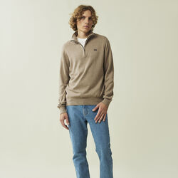 Clay Cotton Half-Zip genser, beige, Lexington