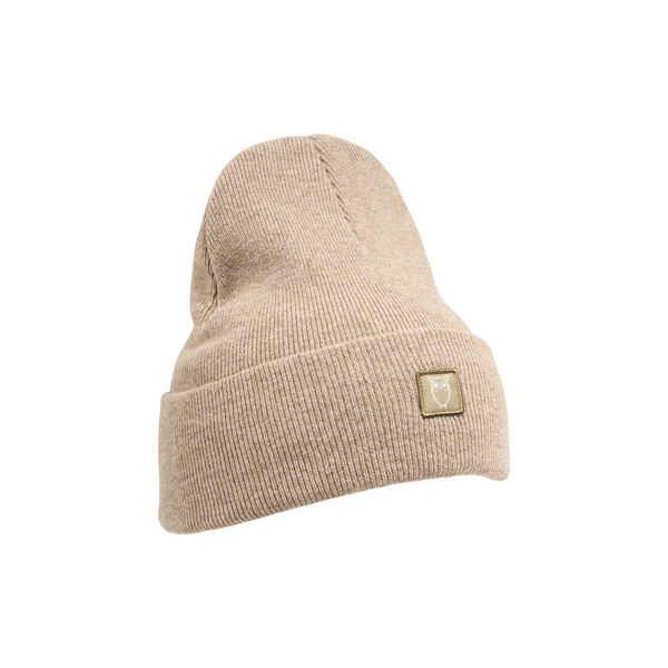 Double layer wool beanie, kelp melange, KnowledgeCotton Apparel 